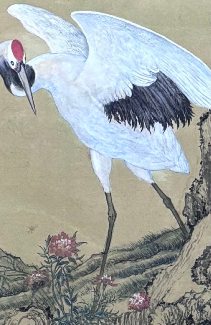 掛軸 水墨画 松鶴図 謝陽画中国 絵画 鶴 松 箱付 張大千大風堂 - メルカリ