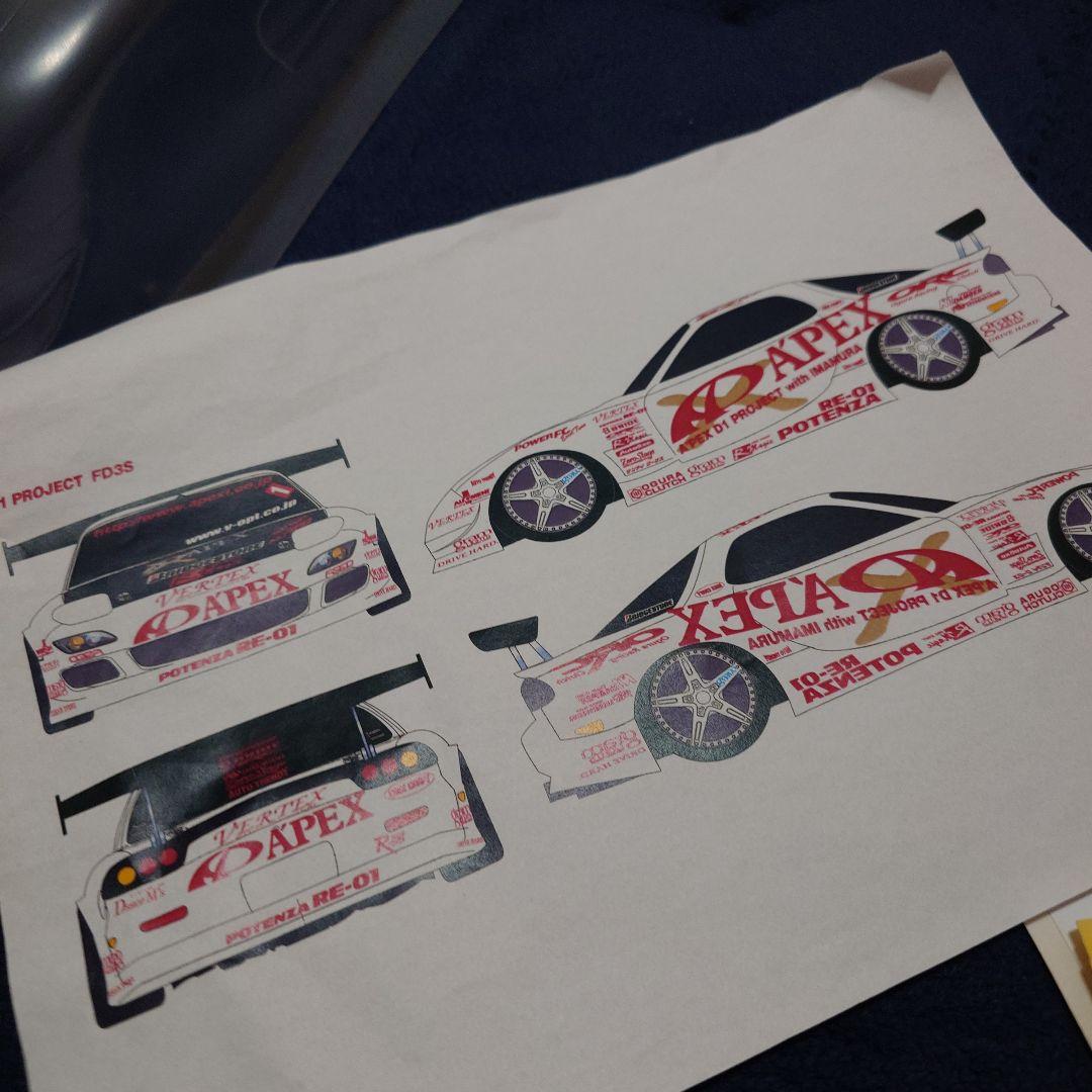 ラジコンドリフト　ＦＤ３Ｓ RCカー ボディ 透明 ステッカー付き