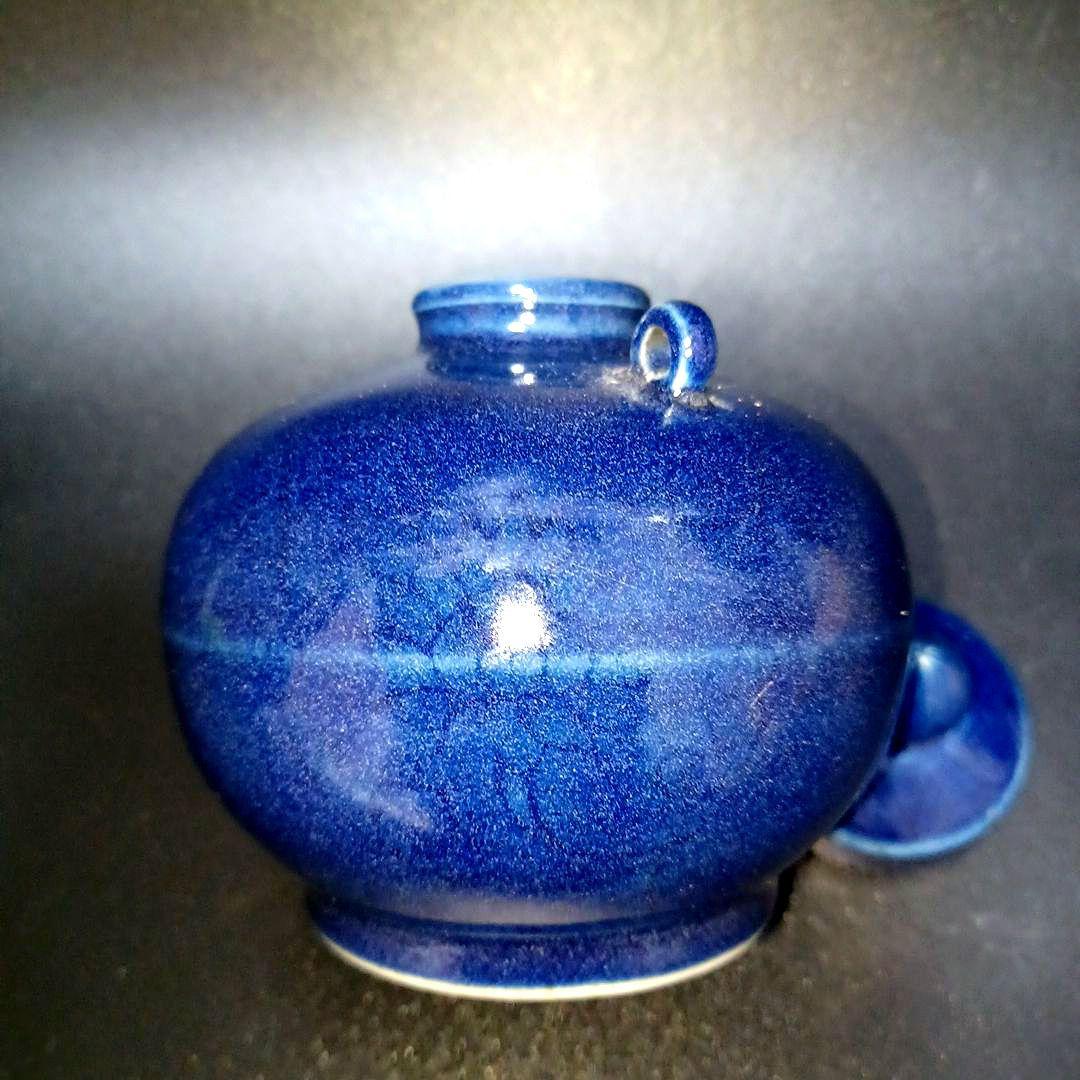 明 瑠璃釉双糸壺 中国古美術