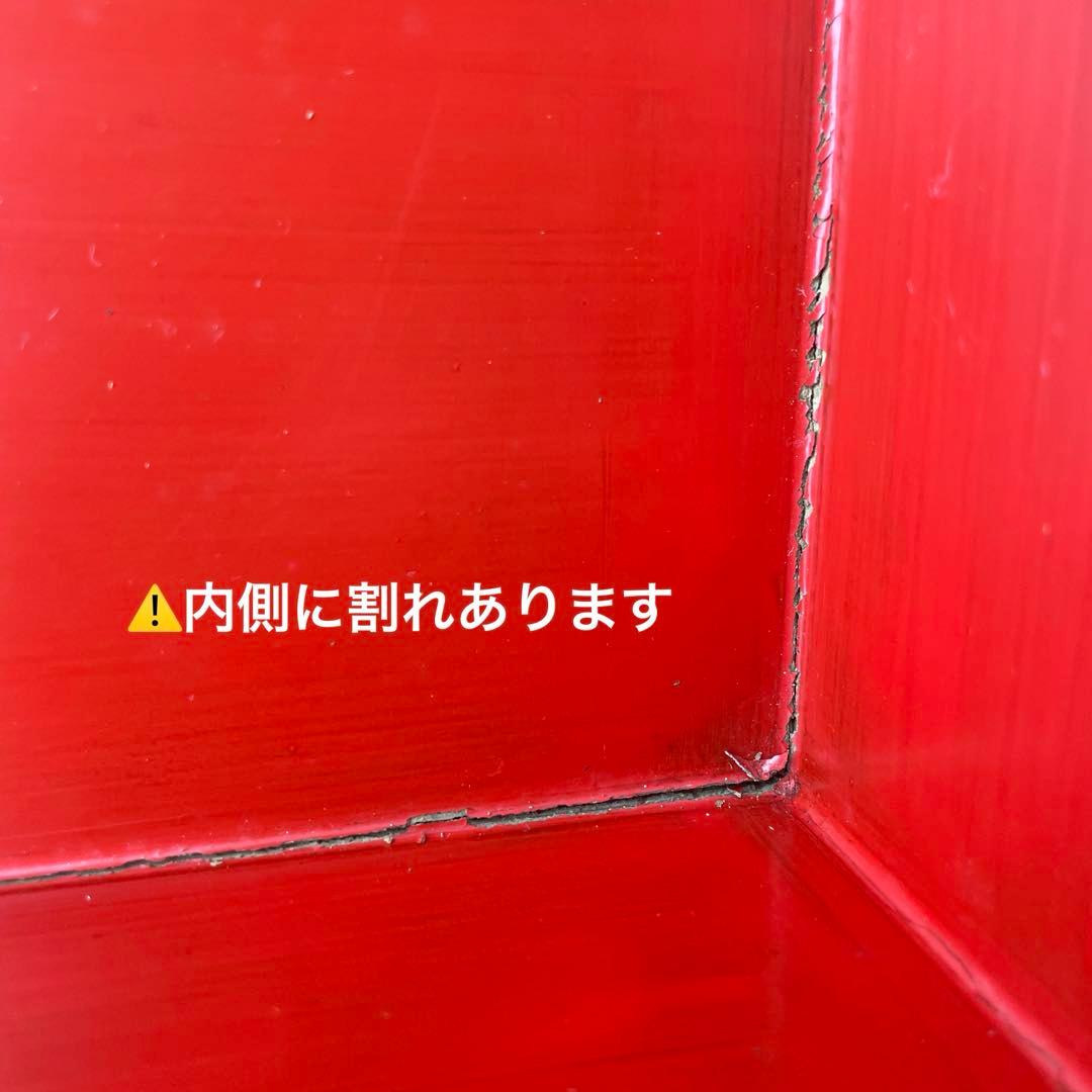時代物　琉球漆器　重箱　５段　朱塗り　木箱入り　堆錦　東洋骨董　漆器
