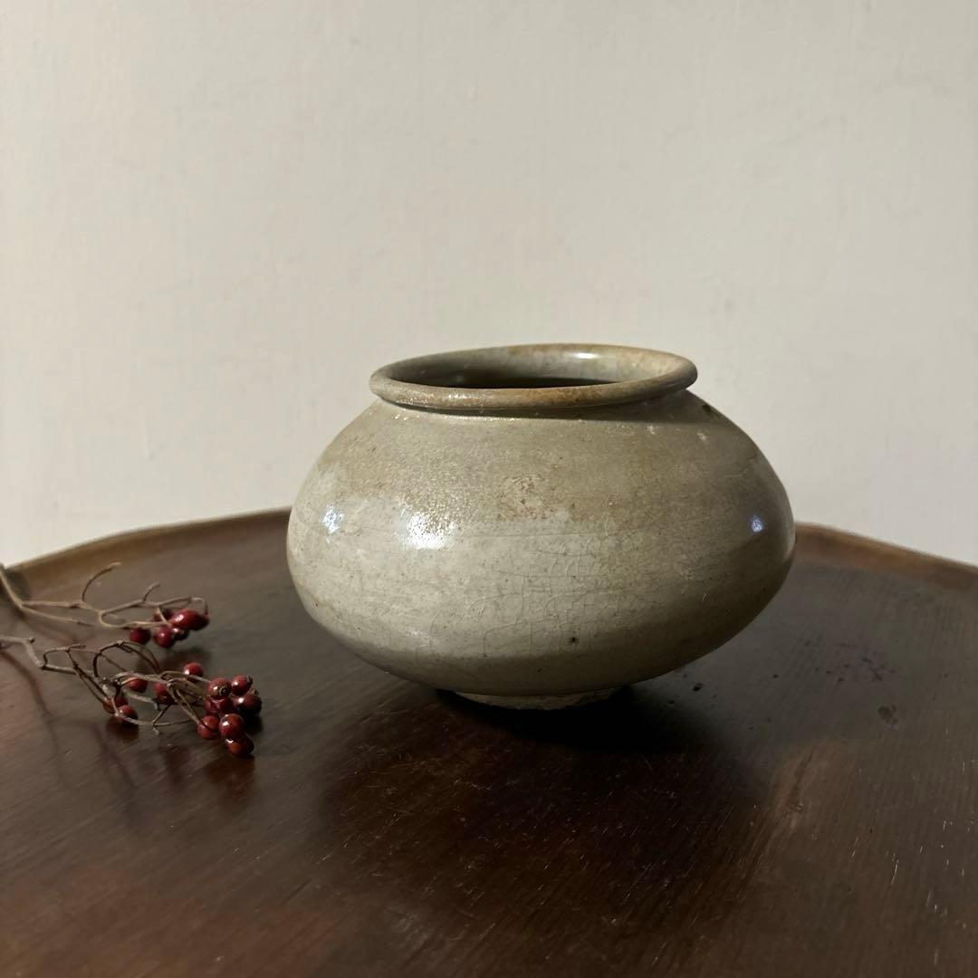 李朝壷 丸壷 白磁 塩笥壺 韓国骨董品.スッカラ.アンティーク.古民芸