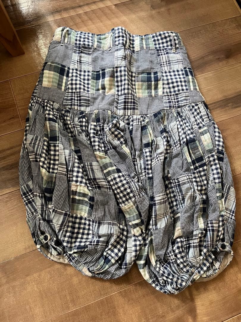 kapital キャピタル　チェック柄バルーンパンツ　ブルー