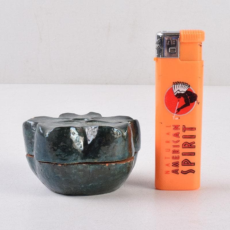 茶道具 色絵 桔梗形 香合 在銘 花押付時代箱 C R9022