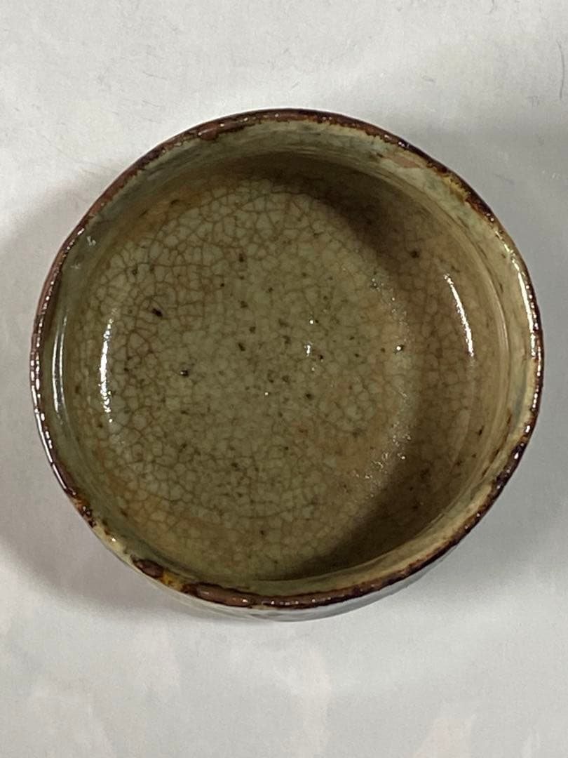 ♦犬山焼 雲錦手 竹節高台 酒器 ぐい呑み 大正〜 明治時代 古美術品 骨董品