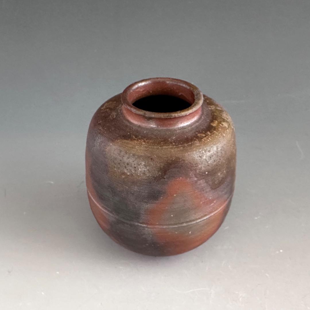 茶道具 備前焼 茶入 小西陶古 共箱 仕服付 濃茶器 茶会 茶事 陶芸