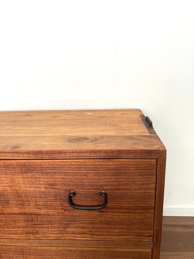 メンテ済】アンティークの収納棚 ローボード テレビ台 総桐 引出し2杯