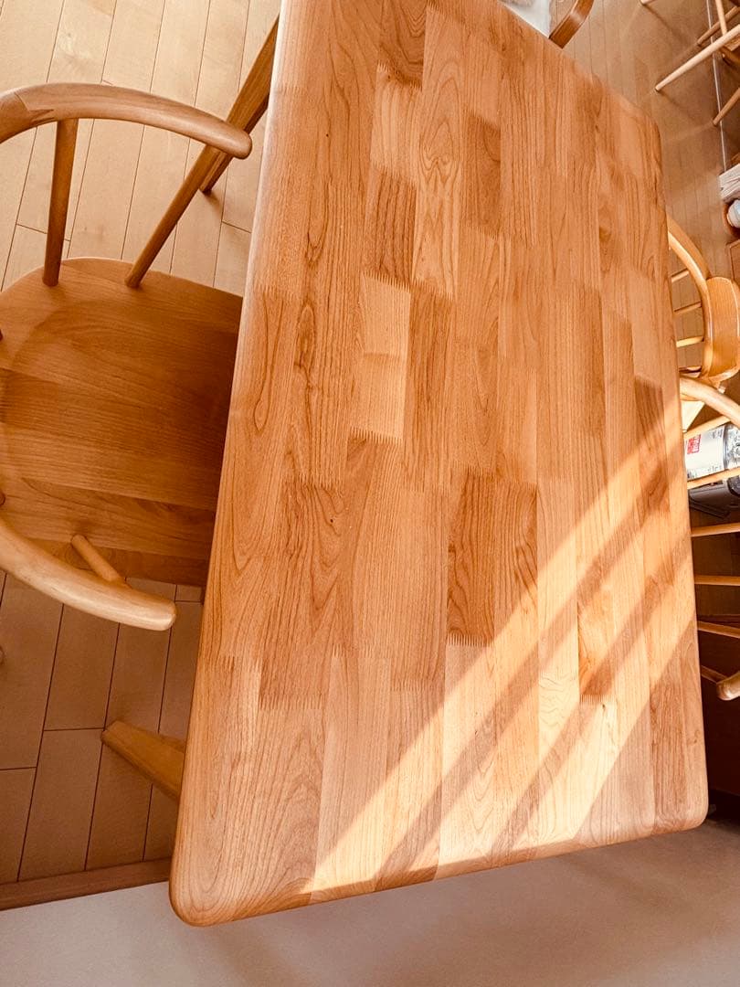 むむです。　無垢材 長方形ダイニングテーブル　オイル塗装