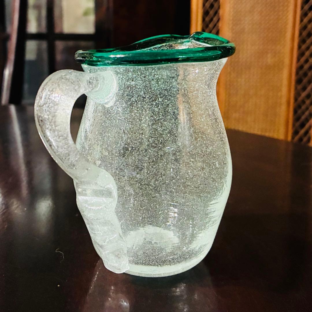 横山秀樹 花入れ ソースポット 縁巻 吹きガラス