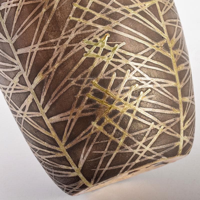 Yuki様専用八世乾山山本如仙造 色絵乾山 茶入 銘「若松」共箱