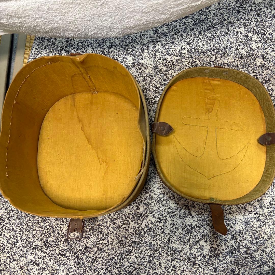 当時物 旧日本帝国海軍 制帽 帽子 軍帽 ネーム入り ミリタリー 箱付