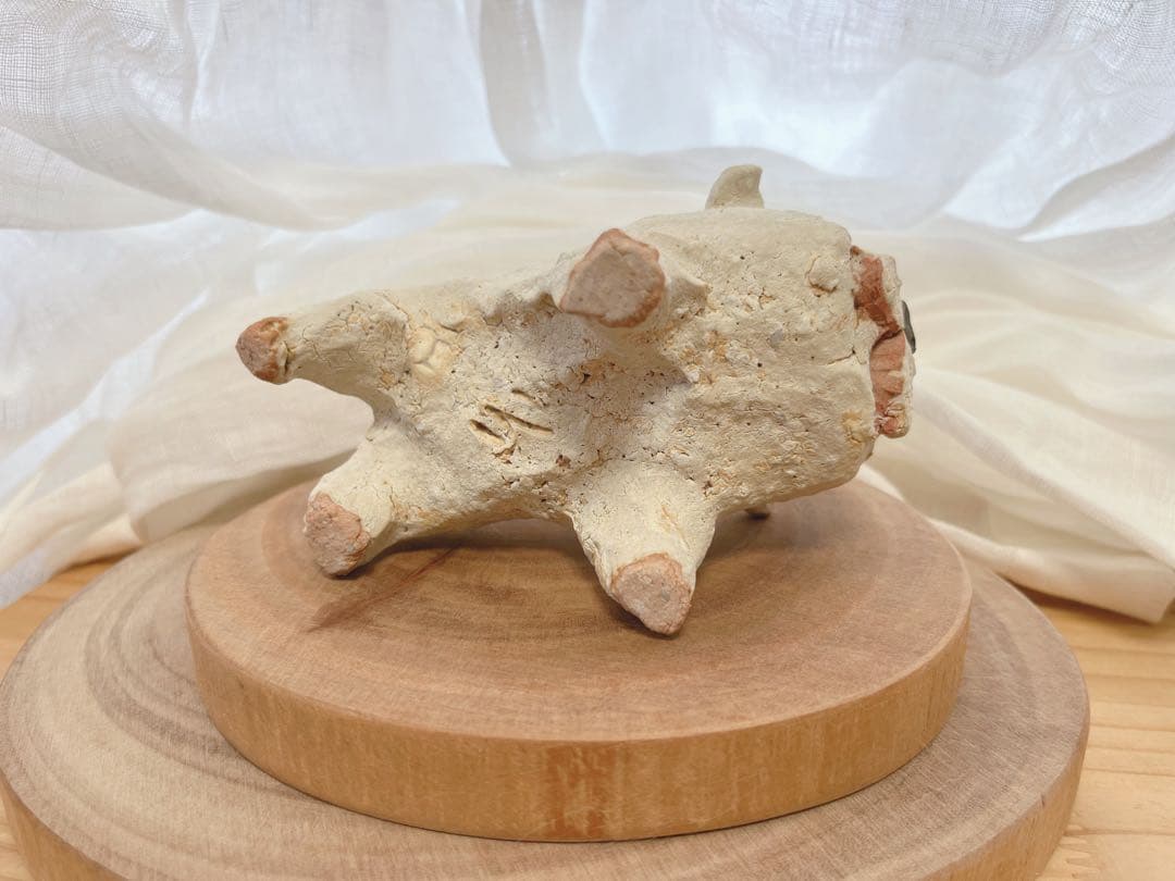 前川幸市 犬 ブルドッグ 置物 陶芸 作家 垂れ耳 白い犬