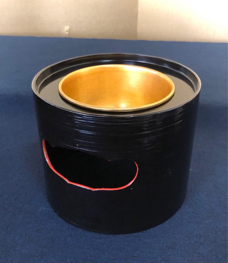 割引❗️《R》黒塗内金 盃洗4客組 木製漆器 木箱 時代　250723E6