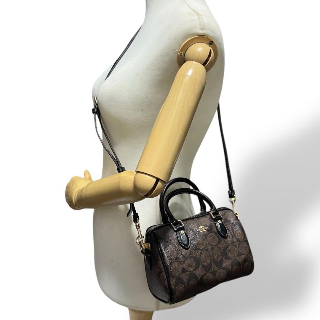 新品未使用✨️コーチ 2way ミニボストンバッグ ショルダー PVC レザー 黒