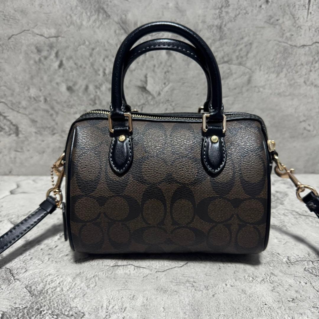 新品未使用✨️コーチ 2way ミニボストンバッグ ショルダー PVC レザー 黒