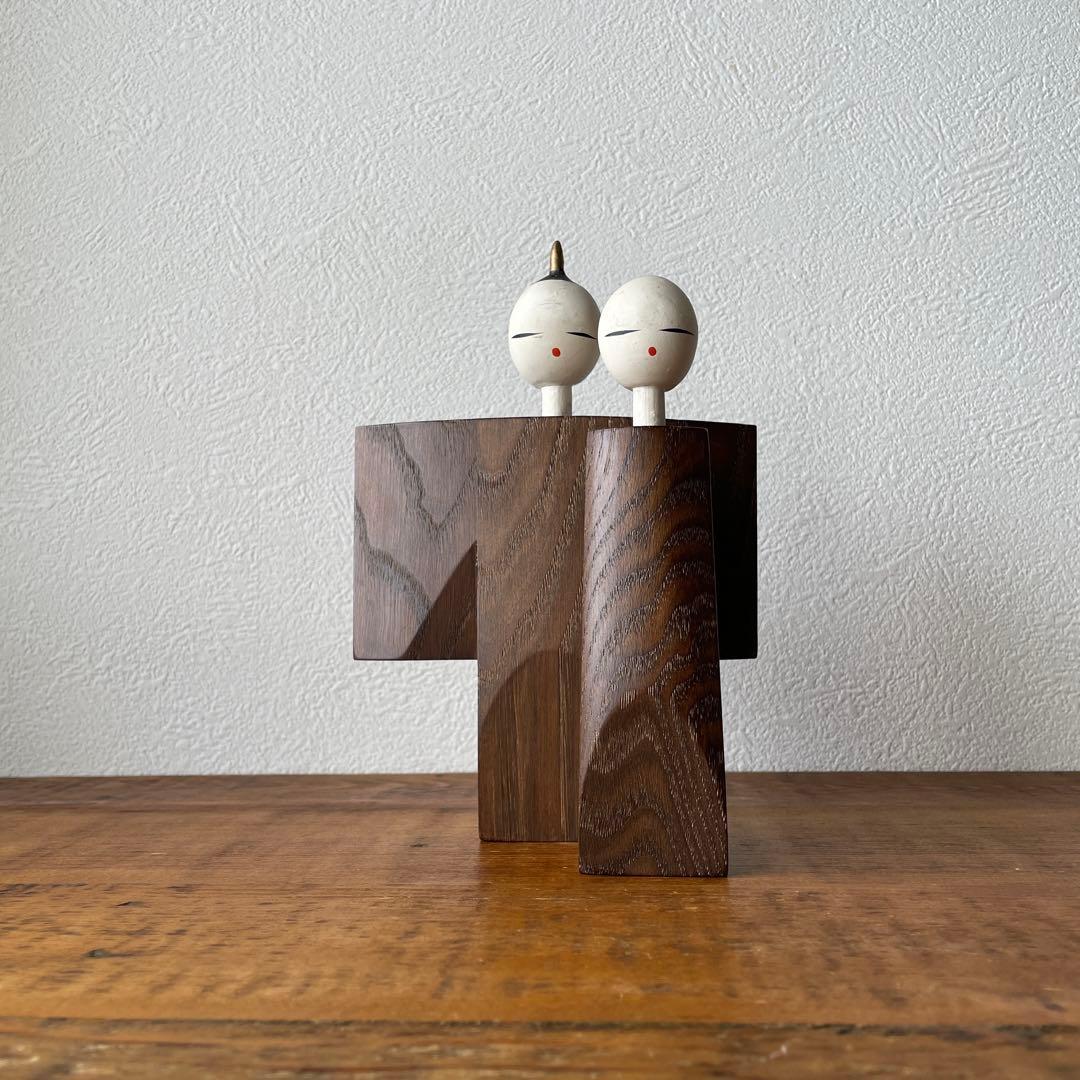 希少　古物　欅木製　立て雛　芸術　古道具　伝統文化　民藝