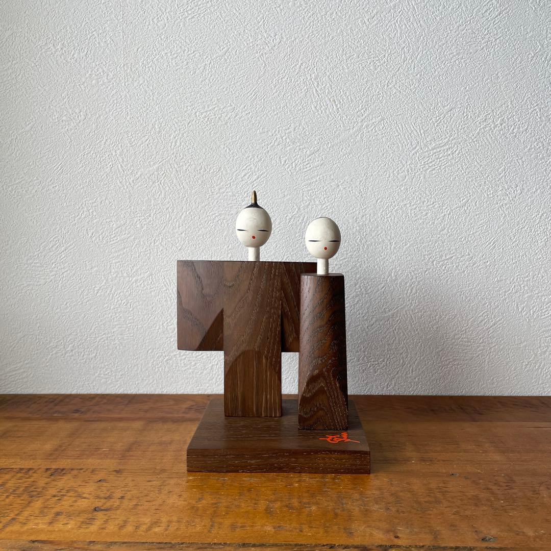 希少　古物　欅木製　立て雛　芸術　古道具　伝統文化　民藝