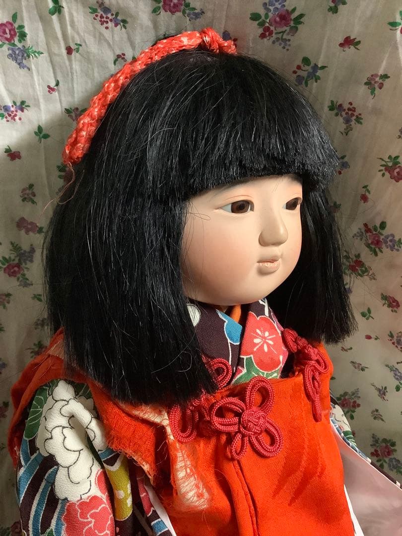 市松人形 少し難あり！新田英二作 約42cm？ 1992年作品