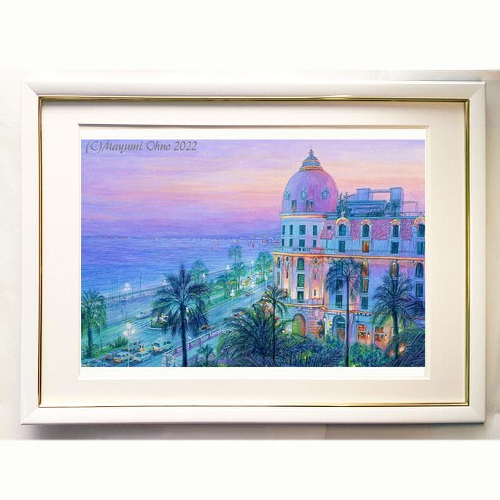 ニース　コートダジュール　フランス　ヨーロッパ　 ネグレスコ　風景画　アクリル画