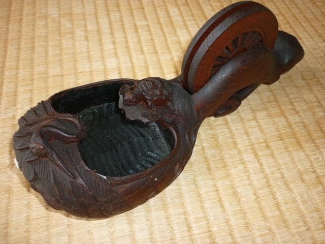 未使用 美品 1960年代◇新潟 三条の匠 『壺静』作 上鶴亀 墨壺 名木