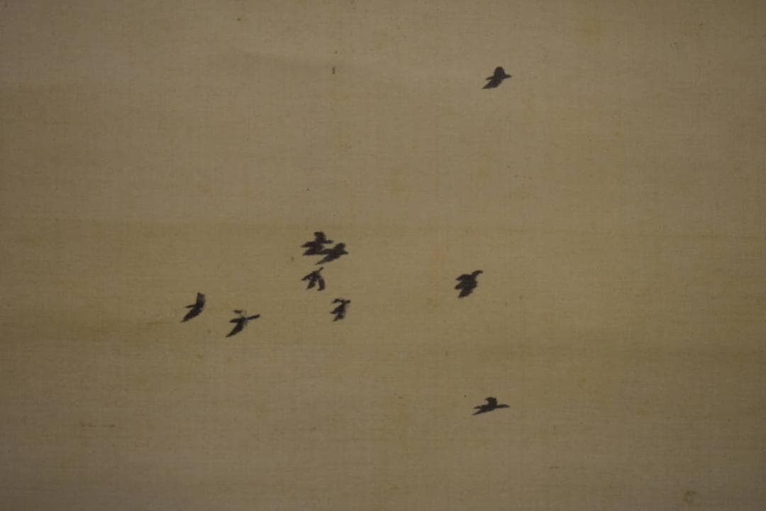 真作/井内篁鳳/雪景山村人物図/絹表装/布袋屋掛軸HH-763