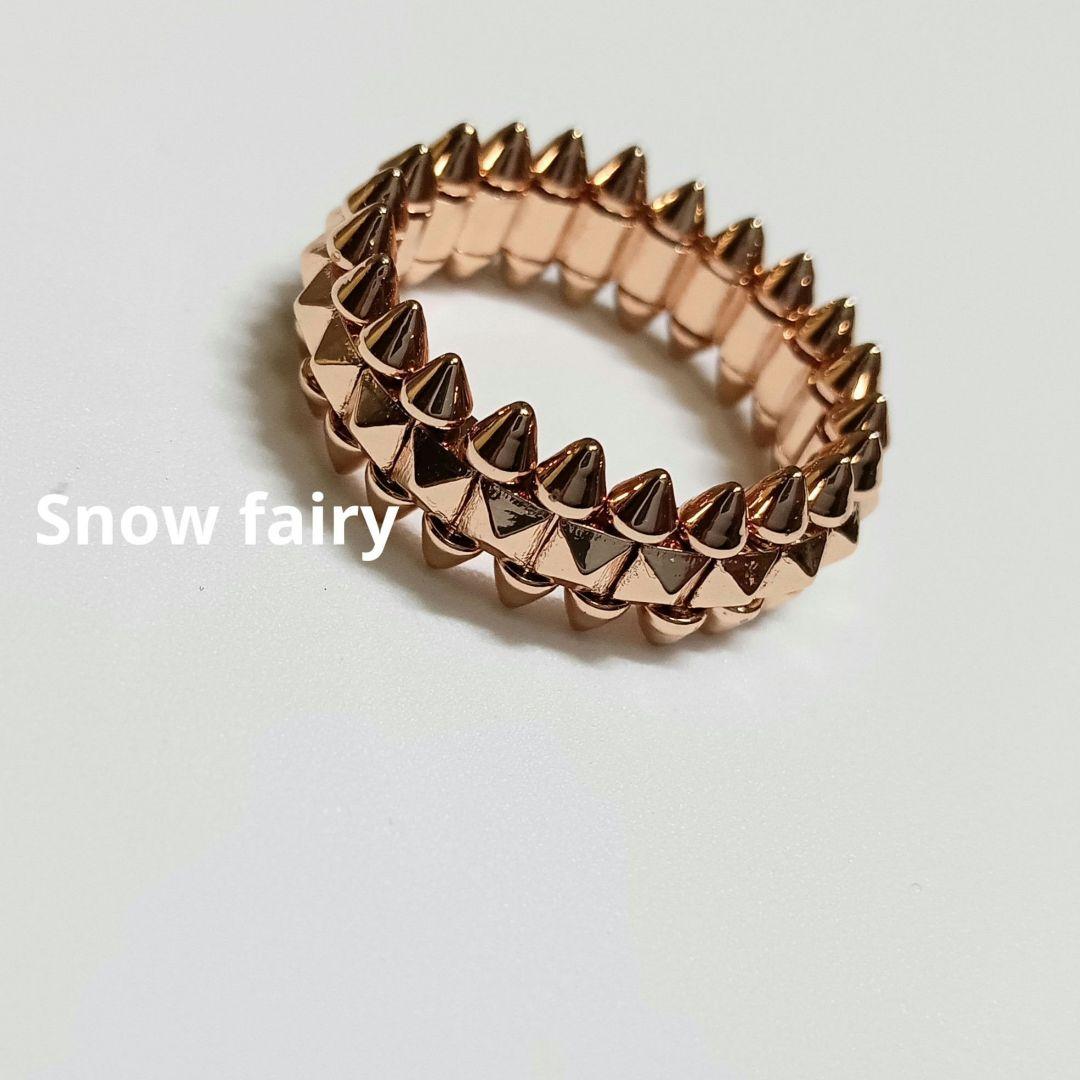 クラッシュトゲトゲスパイクリング約13.5号　ピンクゴールドカラー