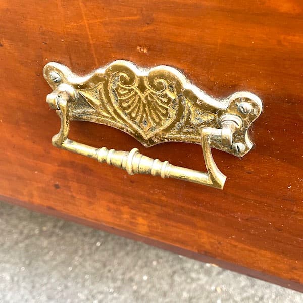 アンティーク ミラー付きキャビネット タンス ワードローブ 大型 本棚