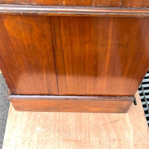 アンティーク ミラー付きキャビネット タンス ワードローブ 大型 本棚