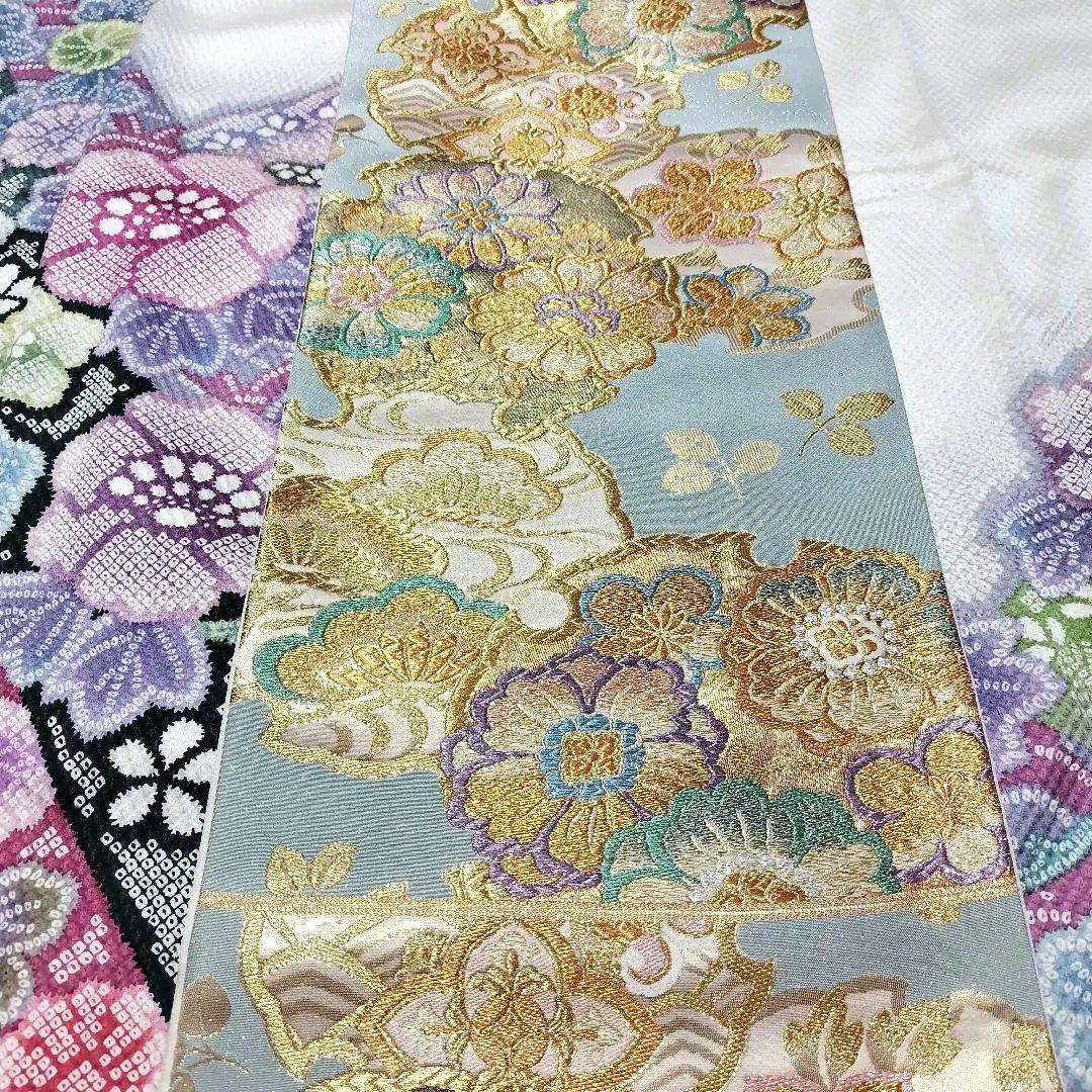 振袖フルセット(8点)・成人式・総絞り・エンボス加工・胴裏正絹・正絹