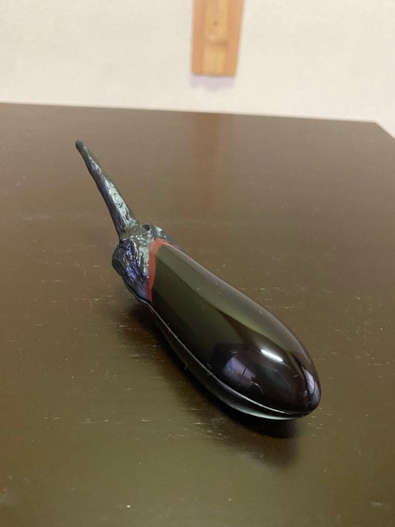 香合　荒井樹芳 作「茄子 香合」内金箔 共箱 茶道具