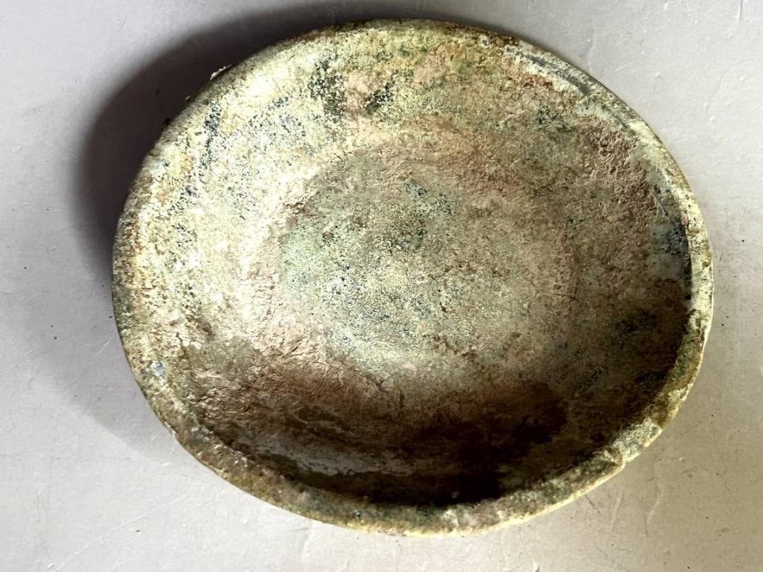 須恵器□古い時代物皿 土器 発掘皿 引っ付き痕 古玩 古美術 時代物 骨董