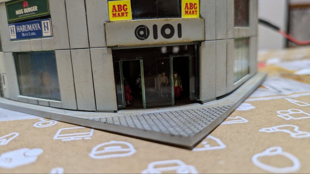 KATOストラクチャー完成品ブランドビル4個セット 各ビルフィギュア付き