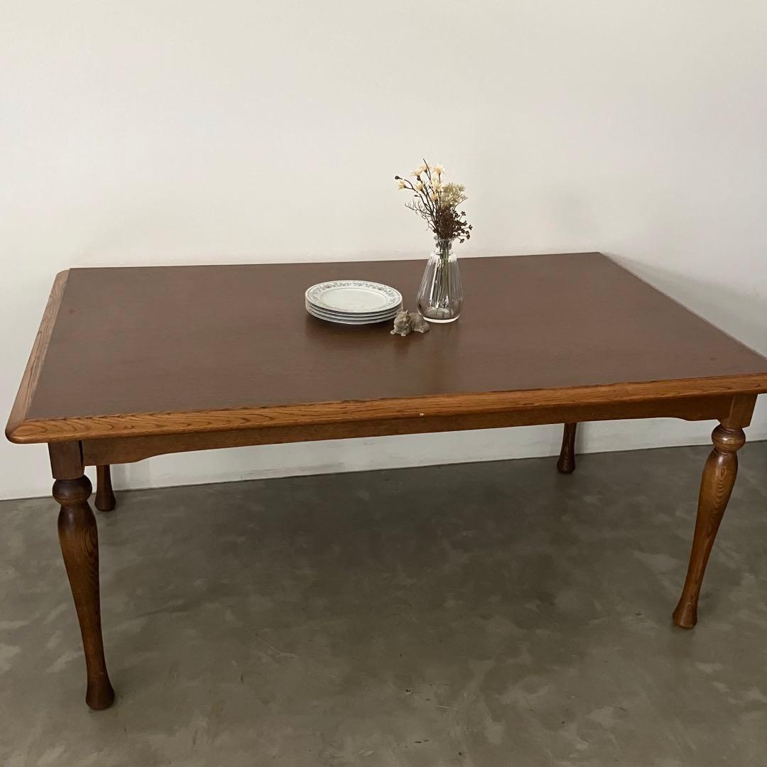 レトロ　アンティーク　古家具　キツツキ　カリモク　太平　猫足　ろくろ脚　ろくろ足