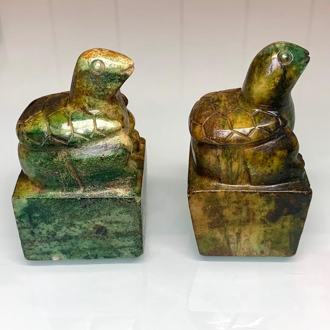 古代の印鑑 副葬品 印鑑 亀印 二重印鑑 アンティーク 2セット 骨董品