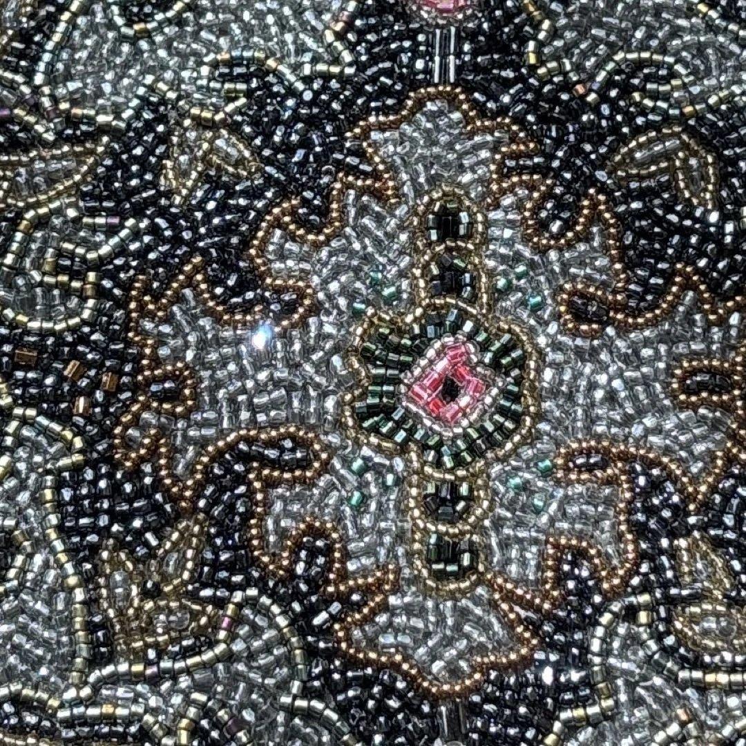 超高級ビーズ刺繍デザイン ハンドバッグ グレー