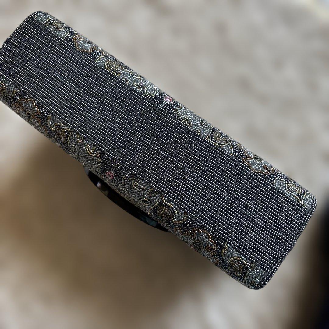 超高級ビーズ刺繍デザイン ハンドバッグ グレー