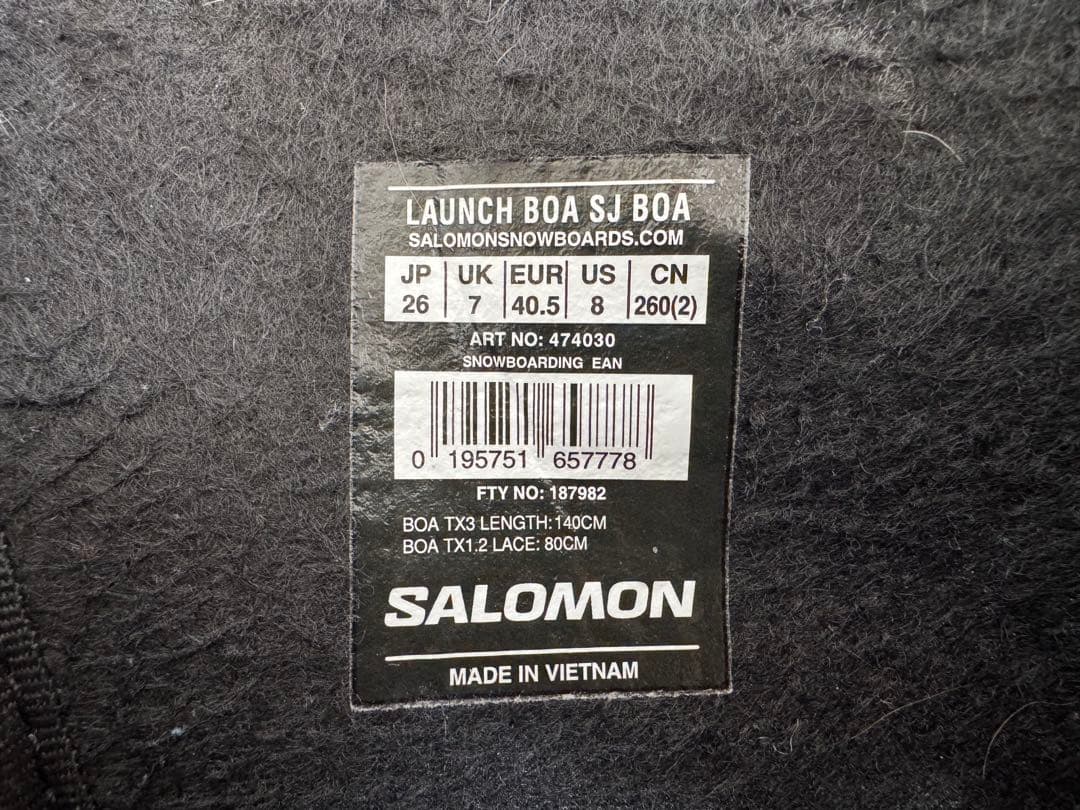 Salomon LAUNCH BOA® SJ BOA® 26センチ ブラック