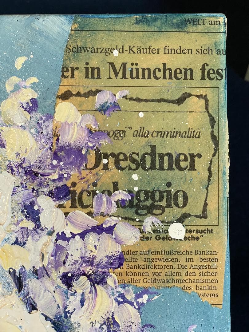 「真作」立川広己『パープルの花』静物画　油彩画　額装　サイン有り　F6号