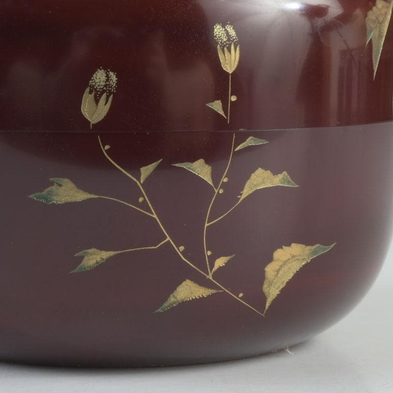 茶道具 輪島塗 大角博明作 沈金 花草蒔絵 平棗 共箱 V 9239 - メルカリ