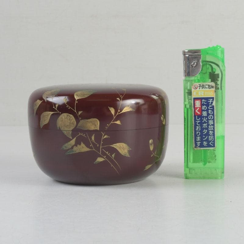 茶道具 輪島塗 大角博明作 沈金 花草蒔絵 平棗 共箱 V 9239 - メルカリ