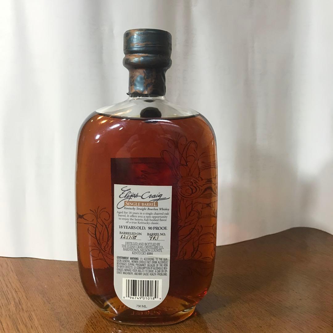 エライジヤクレイグ18年シングルバレル750ML 45% エライジャ・クレイグ