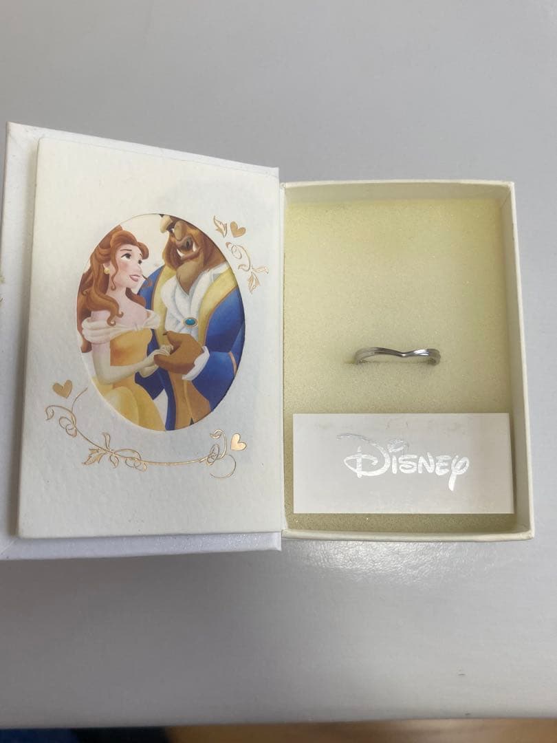 極美品 Disney The Kiss K10ホワイトゴールド リング 美女と野