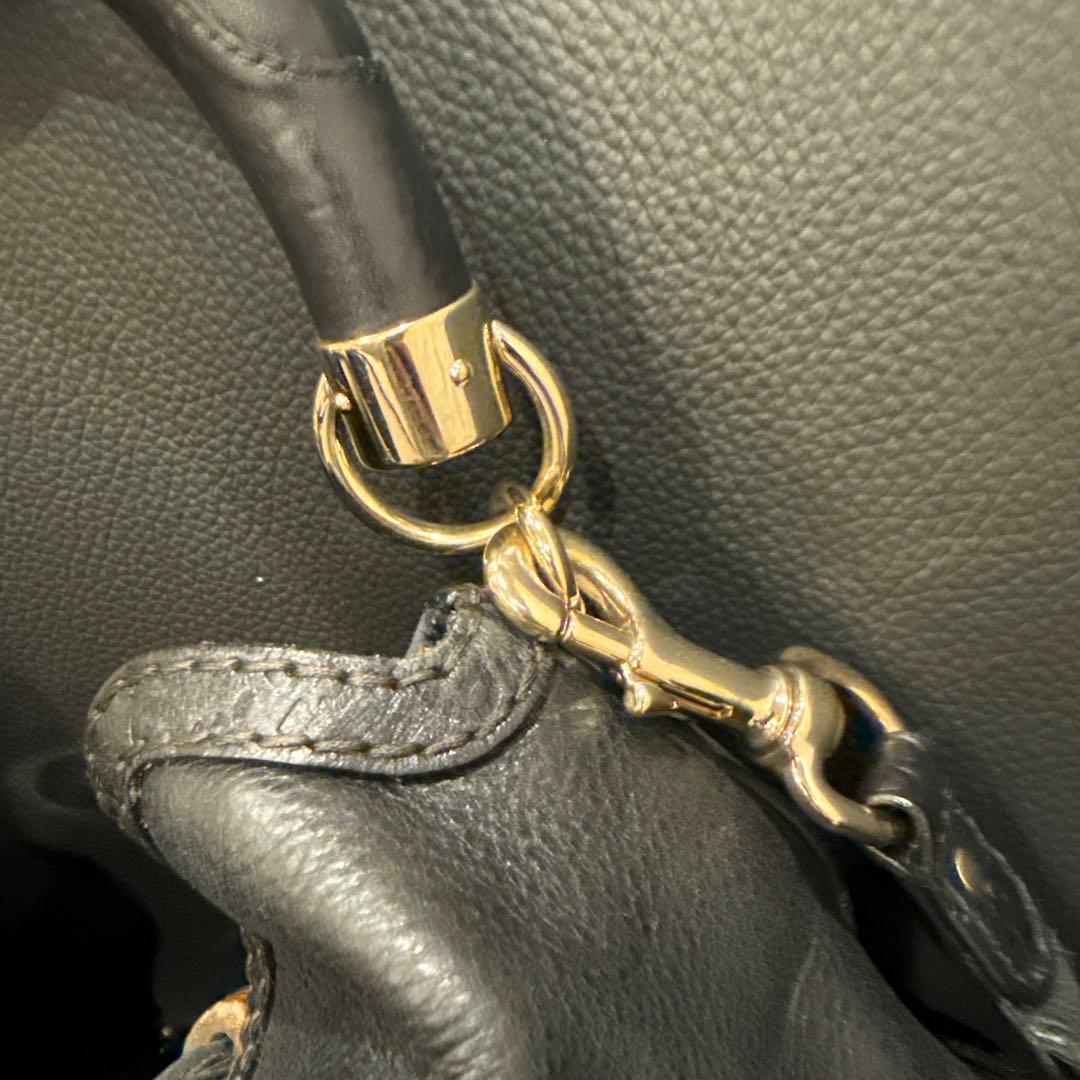 GUCCIバンブーインディタッセル 2WAY ショルダーバッグ ブラック