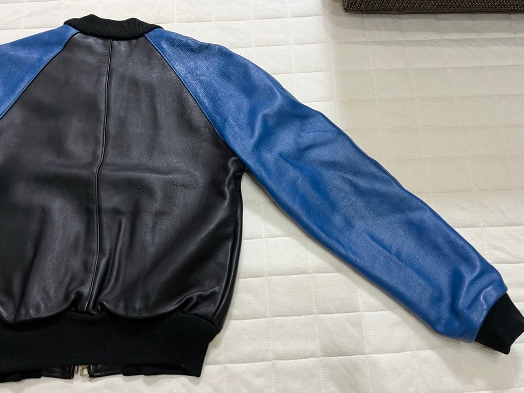 VANSON レザージャケット TJV バンソン青 黒 サイズ36 Sサイズ相当