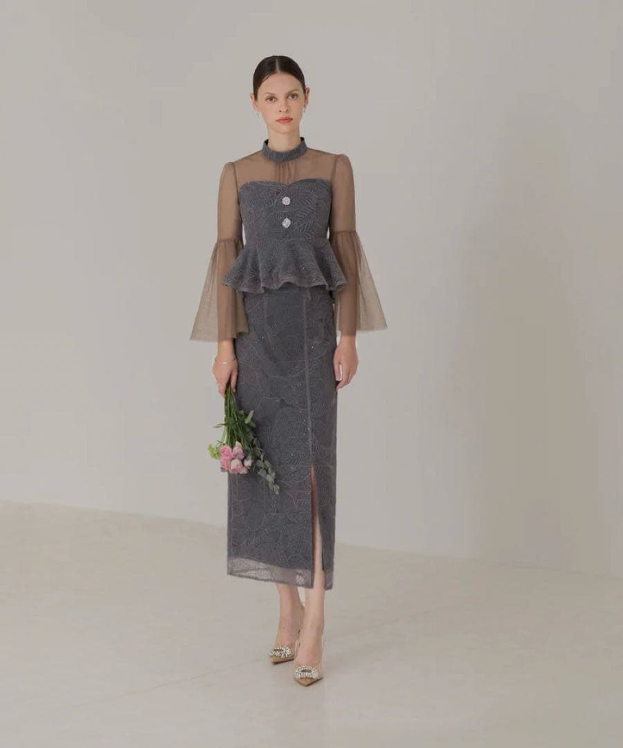 LEJA レジャ スパンコールビジューボタンセットアップワンピース Leja