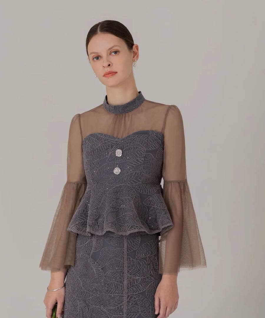 LEJA レジャ スパンコールビジューボタンセットアップワンピース Leja