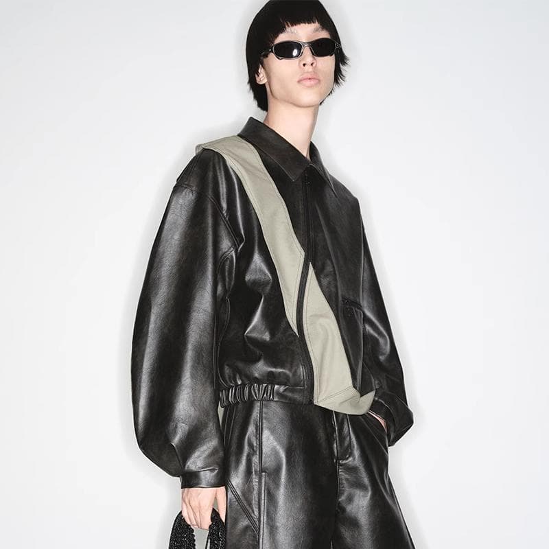 NUTEMPEROR フェイクレザージャケット