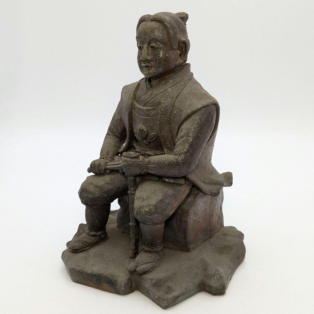 岡本碧山 備前焼 桃太郎像 陶像 細工物 置物 縁起物 陶器人形 インテリア