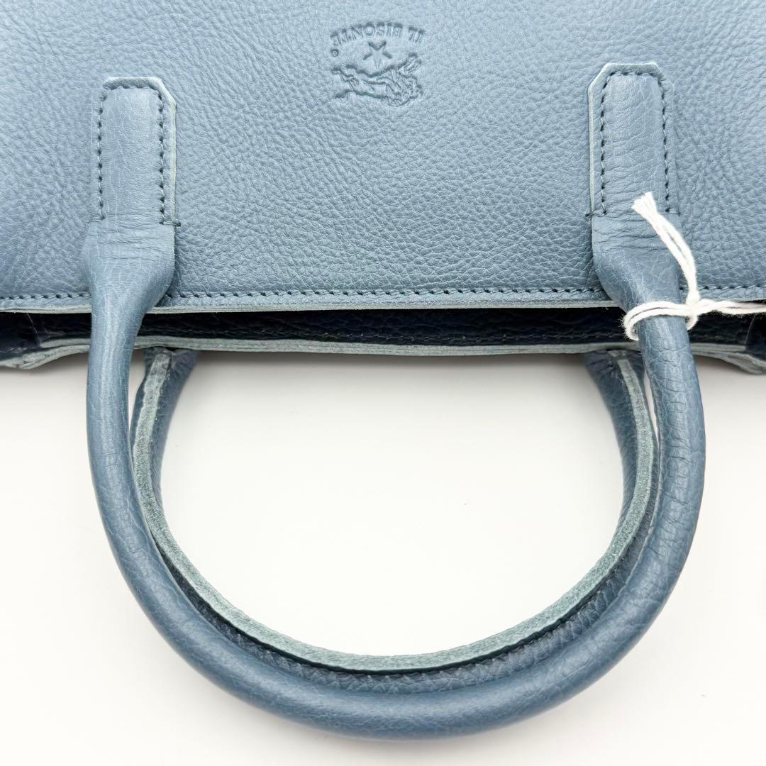 希少 イルビゾンテ クエルチア 2way ハンドバッグ ブルーデニム 新品同様