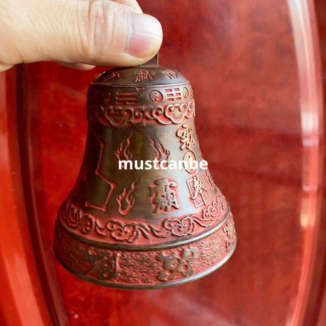 銅製 雨漸耳紫微諱八卦鈴 八卦太極鈴 鎮宅辟邪 開運 風水 招財 置物 工芸品