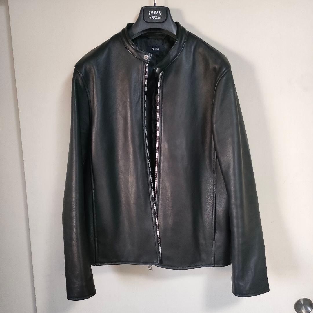美品】SHIPS シップス 本革ラムレザージャケット シングル黒L - メルカリ
